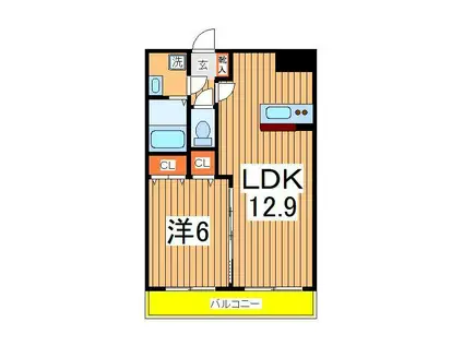 EDO GRAND(1LDK/2階)の間取り写真