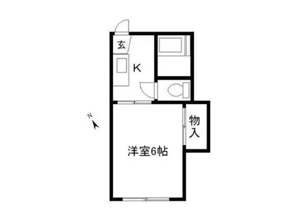 メゾン・フォンテーヌA棟(1K/2階)の間取り写真