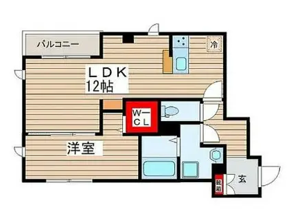 グランテリア浅野(1LDK/4階)の間取り写真
