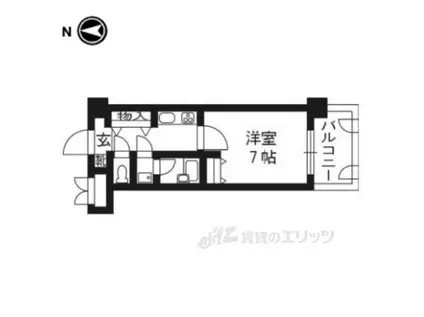 ライオンズマンション四条堀川(1K/6階)の間取り写真