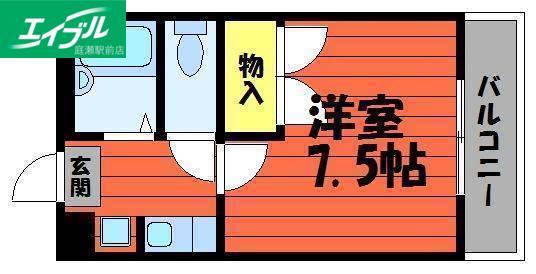 アモーレ福島(1K/2階)の間取り写真