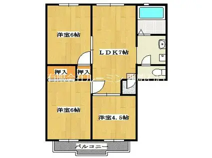 ハイツコーエー(3DK/2階)の間取り写真