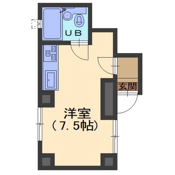 ハイツ深堀(ワンルーム/3階)の間取り写真
