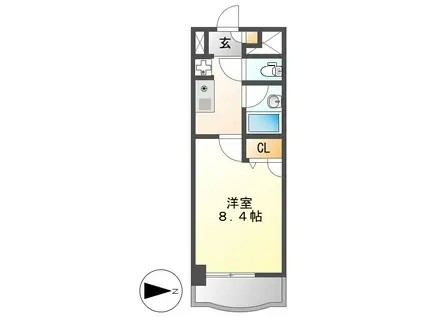 現代ハウス新栄(1K/6階)の間取り写真