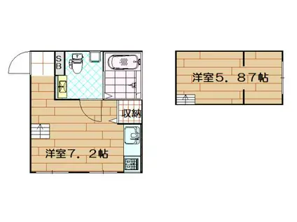 プリマ坂戸壱番館(ワンルーム/2階)の間取り写真