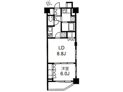 デュオステージ東十条(1LDK/3階)の間取り写真