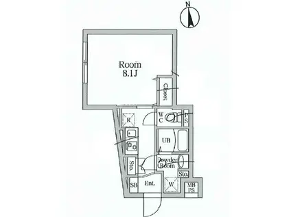 ラヴィエール学芸大学(1K/1階)の間取り写真