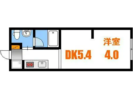 オオコウコーポラス(ワンルーム/2階)の間取り写真