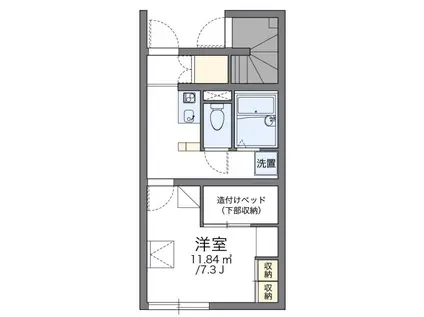 ブルーメ(1K/1階)の間取り写真