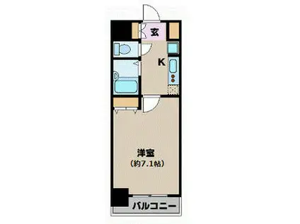 アフェクシオン日本橋人形町(1K/4階)の間取り写真