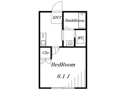 フォレストツインハウスII(1K/2階)の間取り写真