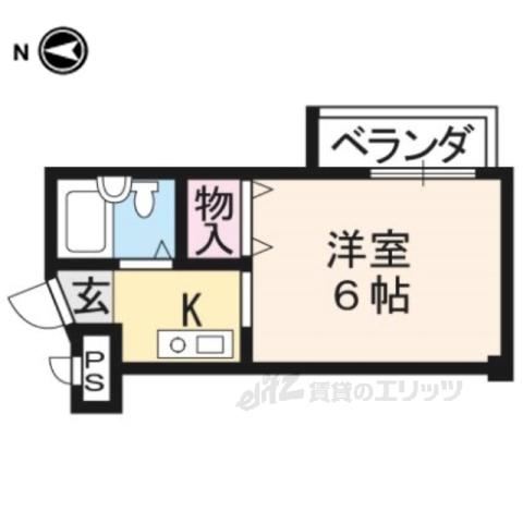 七条ソフィア(1K/3階)の間取り写真