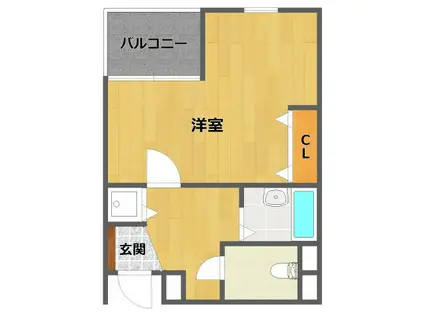 ライブリー宝塚(1K/4階)の間取り写真