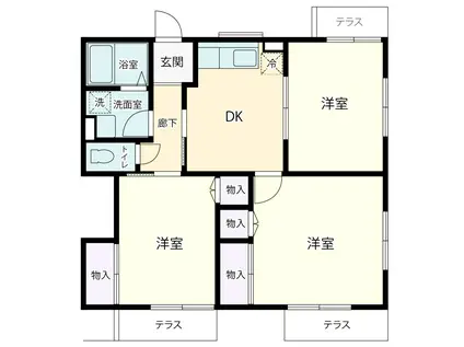 電産ハイツ(3DK/1階)の間取り写真