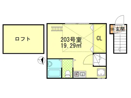 ウィンズ・パレ久我山(ワンルーム/2階)の間取り写真