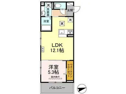 メゾングランレーヴ A棟(1LDK/1階)の間取り写真