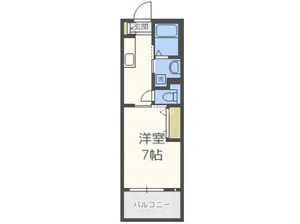 クリスタルグランツ難波南ポルックス(1K/6階)の間取り写真