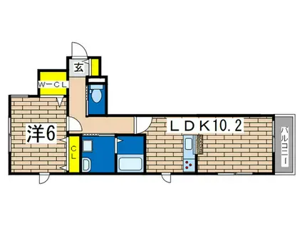 CARINO八景島(1LDK/1階)の間取り写真