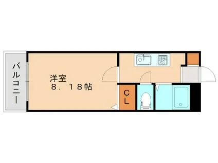 アヴァンティ野間2(1K/2階)の間取り写真