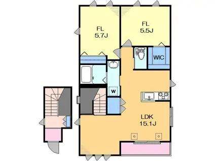 テラス瀬田(2LDK/2階)の間取り写真