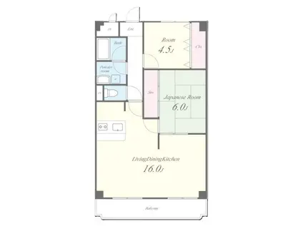 グランドールK(2LDK/3階)の間取り写真