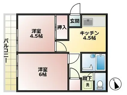 MAK本郷台(2K/3階)の間取り写真