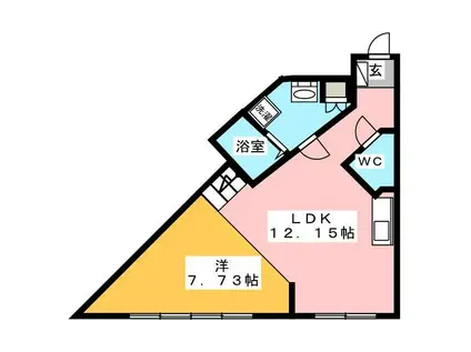ディスティーノ野一色(1LDK/B1階)の間取り写真