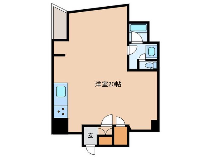 アリビオ上本町(ワンルーム/6階)の間取り写真