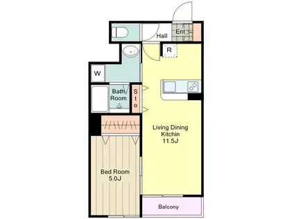 JR八高線 北八王子駅 徒歩18分 2階建 築11年(1LDK/1階)の間取り写真