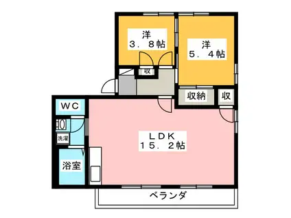 3POINT B(2LDK/2階)の間取り写真