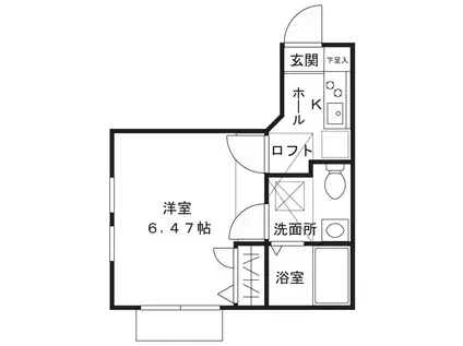 ランドヒルズ長津田(1K/1階)の間取り写真