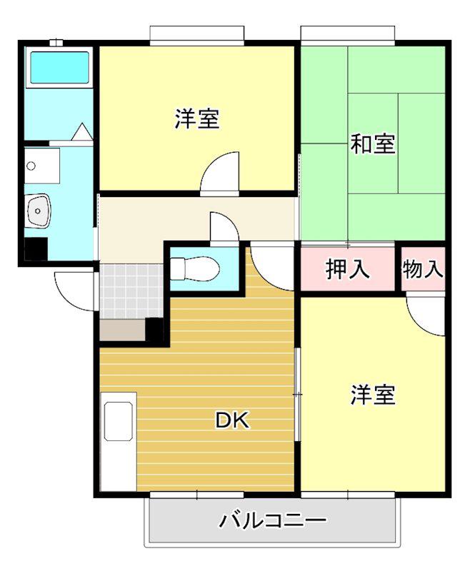ケンズスクエア(3DK/2階)の間取り写真