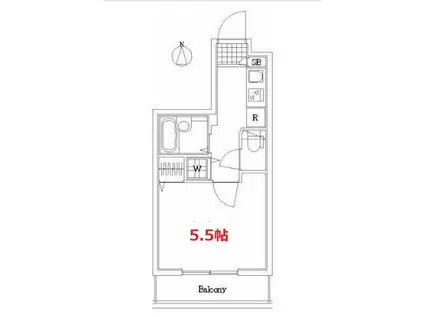 レジオスヒルズ御殿山(1K/1階)の間取り写真
