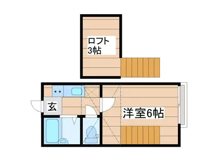 ロフティ千代田町A棟(1K/2階)の間取り写真