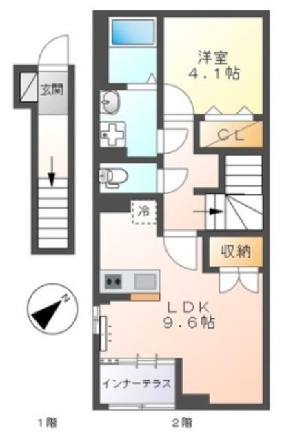 YS・LIEN(1LDK/2階)の間取り写真