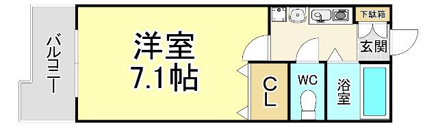 ハートピア鍛冶町(1K/5階)の間取り写真