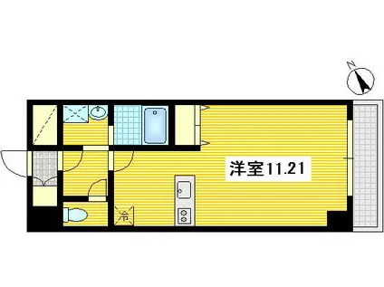 KAFUU COURT 矢賀(ワンルーム/5階)の間取り写真