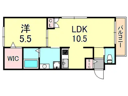 北町ナスチヤ(1LDK/1階)の間取り写真