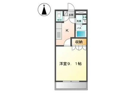 スウィートクローバー(1K/1階)の間取り写真