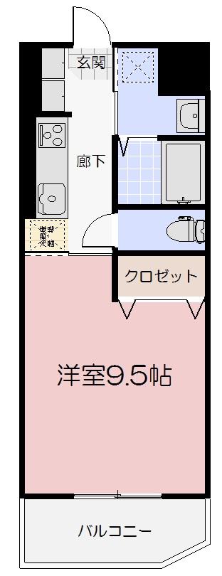 福富GRADEマンション(1K/5階)の間取り写真
