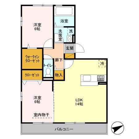 T・S BUIL III(2LDK/1階)の間取り写真