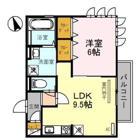 J・アメニティ北今宿(1LDK/2階)の間取り写真