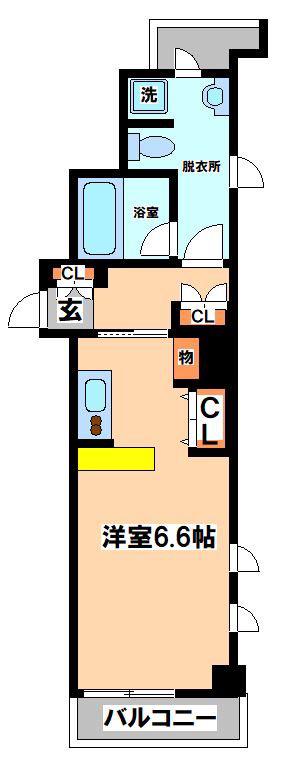 クオーレ西新宿(ワンルーム/3階)の間取り写真