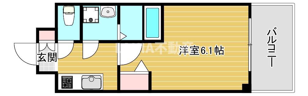 JMFレジデンス都島(1K/7階)の間取り写真