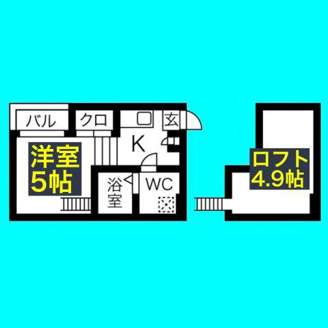 ハーモニーテラス千種IV(1K/2階)の間取り写真