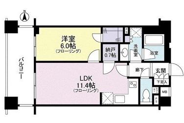クレアホームズ新宿百人町(1LDK/5階)の間取り写真