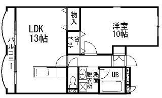 ボンベルソ(1LDK/3階)の間取り写真