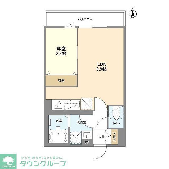 ウェルスクエア新中野II(1LDK/1階)の間取り写真
