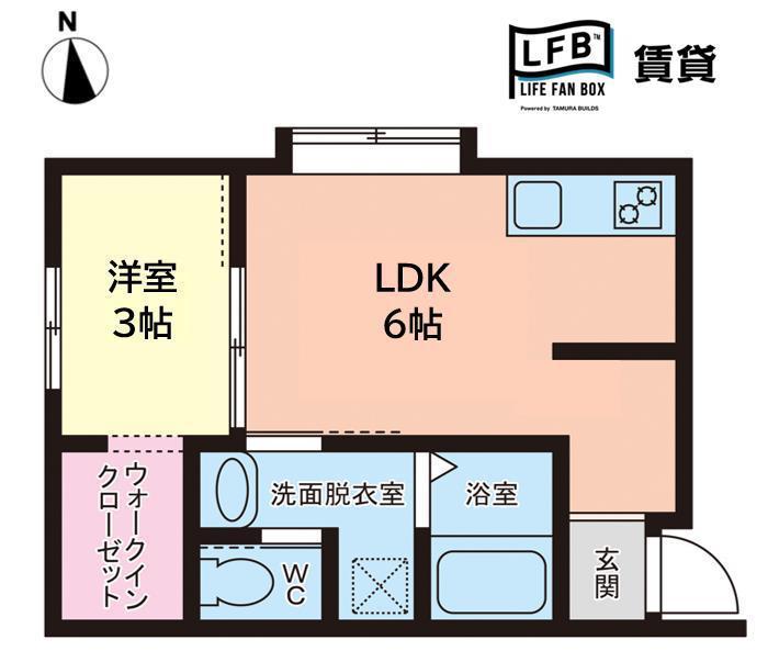 さくらステージ九工大前(1LDK/2階)の間取り写真