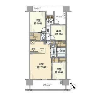 デュオヒルズ植田(3LDK/13階)の間取り写真